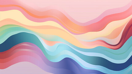 Wall Mural - Colorful abstract background with wavy shapes, Generative AI