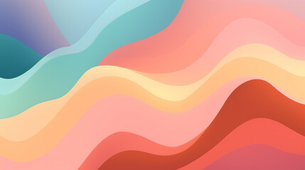 Wall Mural - colorful abstract background with wavy shapes, generative ai