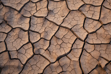 Sticker - Close-up of a cracked ground, Generative AI