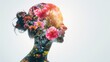 © mariiaplo - floral elegance and devotion depicted with finesse in a double exposure design framing the features of a serene female head.