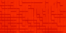 Abstract Red Square Rectangle Block Pattern With Squares, Red Stone Square Cubes Texture, Red Grid Background With Lines, Wallpaper Effect 3d Block Style Red Geometric Background For Any Design.