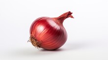 Red Onion On White Background