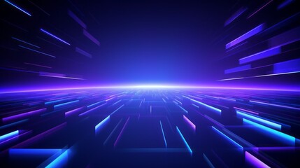 Wall Mural - dynamic abstract square technology background with blue-purple gradient, geometric shapes, and glowi