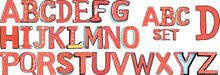 Typography Cartoon Letters Alphabet Set D