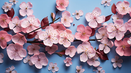 beautiful pink flowers on a colored background