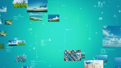 Aufkleber - Digital transformation and environment technology concept.