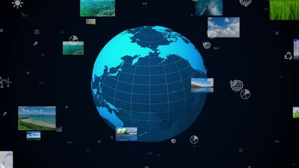 Aufkleber - Global communication network and environment technology concept.