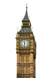 Fototapeta Big Ben - Famous Big Ben clock tower in London isolated png