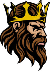 Wall Mural - King Crown Warrior Head Mascot Medieval Face Man