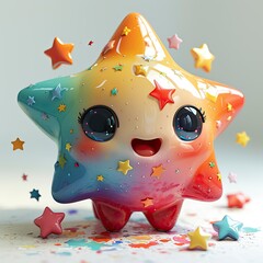 Cute Cartoon Shooting Star Rainbow Tail, Background Images , Hd Wallpapers