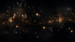 Dunkler Hintergrund mit leuchtenden goldenen Glitzer Partikeln 