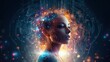© ETAJOE - Artificial intelligence face , technology and digital concept, Women AI face