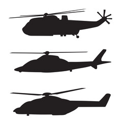 Wall Mural - helicopters silhouettes on a white background vector