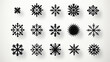 © kichigin19 - collection of snowflakes isolated on a white background, flat minimalism graphics, set of winter patterns