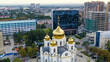 Krasnodar, Russia - August 27, 2020: Troop Cathedral of St. Alexander Nevsky. Aerial view, Aerial View