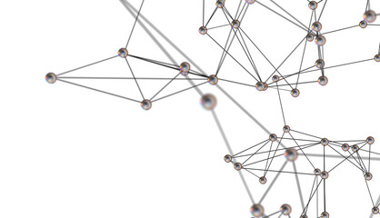 Digital cyberspace with particles and Digital data network connections concept.