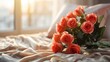 Häusliche Romantik: Rosenstrauß im Morgenlicht
