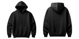 Fototapeta  - Black hoodie isolated background. Transparent PNG