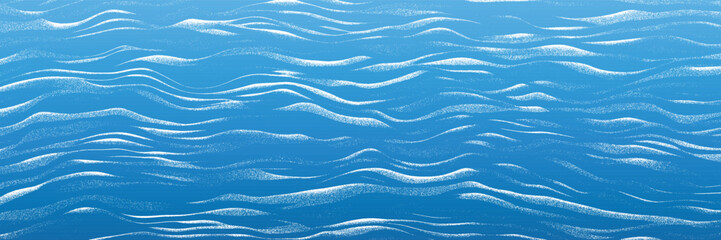 Ripples and water waves, sea surface, vector natural background, banner