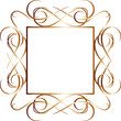 © OneyWhyStudio - Golden decorative round frame vintage style illustration on transparent background.
