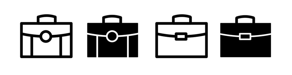 Wall Mural - Executive Briefcase Line Icon. Corporate Travel Bag Icon in Black and White Color.