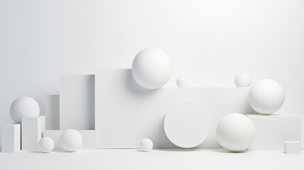 Wall Mural - abstract background with a copy of the space white geometric simple shapes.