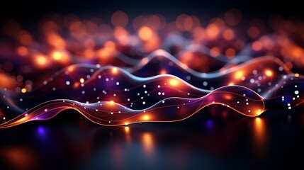 Abstract background of glowing blue mesh or interwoven lines on a dark background