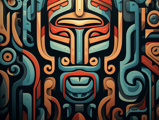 Wall Mural - Colorful Totem illustration