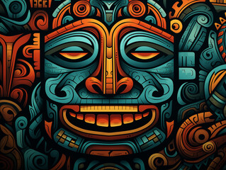 Wall Mural - Colorful Totem illustration