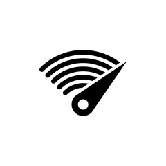 Wall Mural - Wifi speed vector line icon illustration.