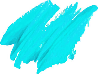 Poster - Blue brush stroke watercolor illustration on transparent background.