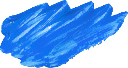 Sticker - Blue brush stroke watercolor illustration on transparent background.