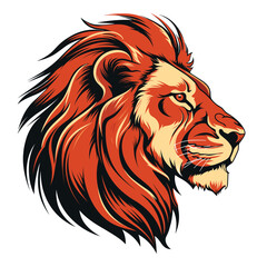 Wall Mural - Lion head mascot, face for logo, emblem, badges, labels template t-shirt design. Vector pop art