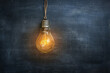 Light bulb drawing as symbol of idea on chalkboard