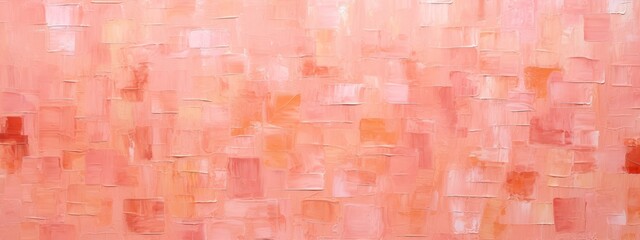 Poster - Closeup of abstract rough peach fuzz color colored art painting texture, with oil or acrylic brushstroke, pallet knife paint on canvas background