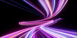 3d render. Abstract neon background of dynamic glowing lines. Modern fantastic wallpaper