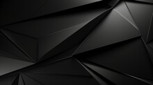 Abstract Geometric Shapes: 3d Effect With Lines, Triangles, Light, And Shadow. Black And White Gradient Background In Modern, Futuristic Style