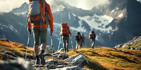 winter wanderlust. adventurous person embracing thrill of hiking in snow surrounded by majestic natu