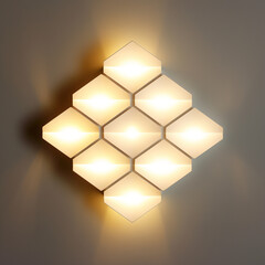 hexagonal modern white wall metal lamp in the