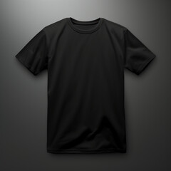 Sticker - black blank t shirt black background blank shirt created with generative ai