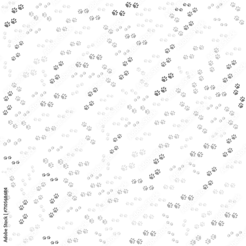 Pet Foot Pattern Paw pet seamless pattern, dog or cat footprint texture, animal ...