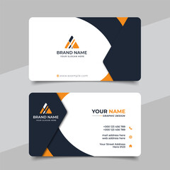 Wall Mural - yellow modern creative business card and name card horizontal simple clean template vector design
