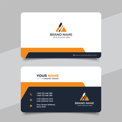 Wall Mural - yellow modern creative business card and name card horizontal simple clean template vector design