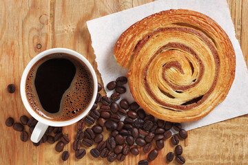 Wall Mural - Coffee and cinnamon roll