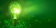 Glühbirne als grüne Energie mit grünen Lichter Bokeh, ai generativ