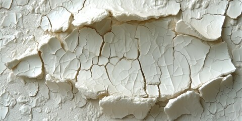 Wall Mural - White cracked paint texture on surface for background use