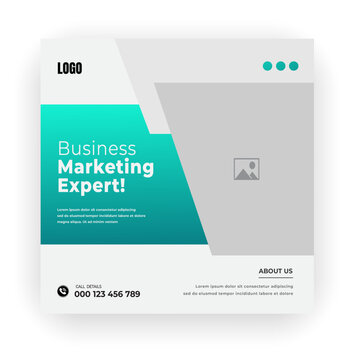Business marketing web banner, and square cover template or social media post for business creative design
