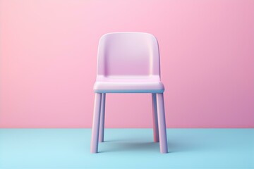 3d rendering Dining Chair with pastel color background