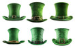 St. Patricks day hat set on transparent background. 