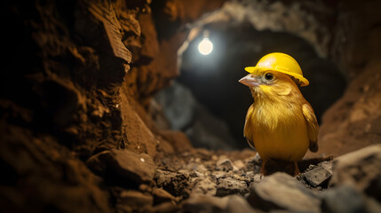 Terrified canary in a coal mine